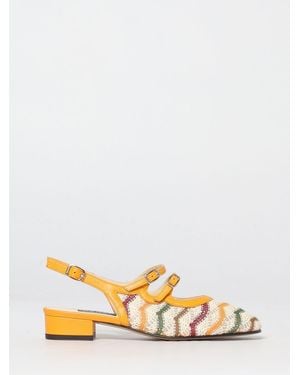 CAREL PARIS Crochet Knit And Leather Mary Jane - Orange