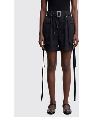 McQueen Pantalones Cortos Cargo De Algodón - Negro