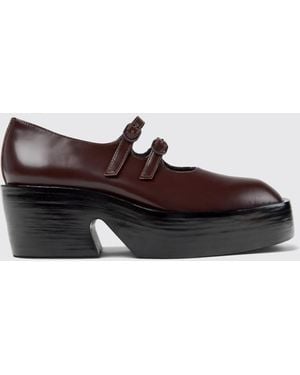 Camper Billie Brushed Leather Court Shoes - White