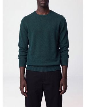 Drumohr Pullover Aus Reinem Kaschmir Mit Rundhalsausschnitt Und Rippbündchen - Blau