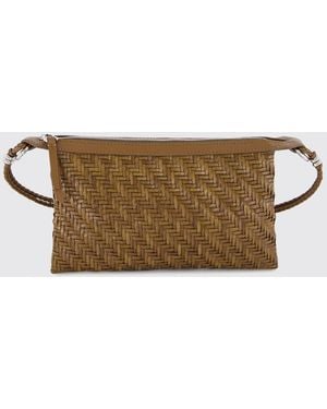Benedetta Bruzziches Pondy Woven Leather Mini Bag With Strap - Brown