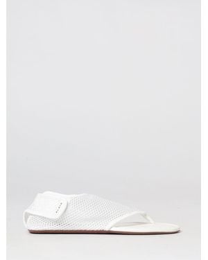 Alaïa Mesh Nylon Low-Heeled Sandals With Perforated Design And Hook-And-Loop Closure - White