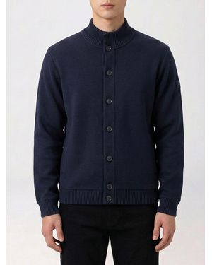 Fay Classic Turtleneck Cardigan - Blue