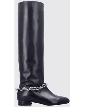 BY FAR Felix Kniehohe Stiefel Aus Glattleder Mit Metalldrahtgeflecht-Detail - Blau