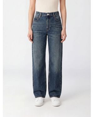 Isabel Marant Dromie High-Waisted Straight Leg Stretch Denim Jeans - Blue