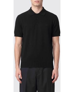 DSquared² Kurzärmeliges Woll-Strickpolo Mit Drei-Knopf-Leiste - Schwarz