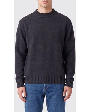DUNST Wollmischpullover Mit Stehkragen Und Überschnittenen Schultern - Blau