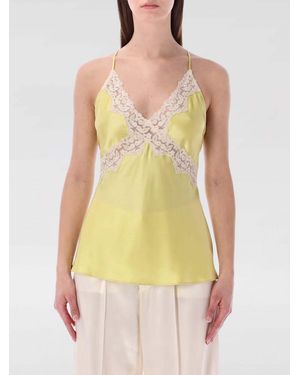 Alberta Ferretti Satin And Lace Top - Green