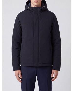 Herno Gefütterte Windjacke Aus Wasserabweisendem Nylon Mit Kapuze - Blau