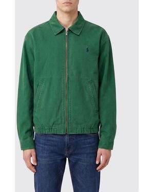 Polo Ralph Lauren Harrington Relaxed Fit Cotton Jacket With Embroidered Logo - Green