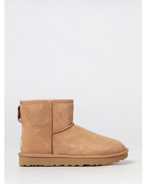 UGG Classic Mini Ii Suede Ankle Boots With Shearling Lining - Brown