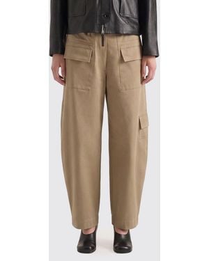 Proenza Schouler Wide-Leg Stretch-Cotton Cargo Pants With Mid-Rise Waist - Natural