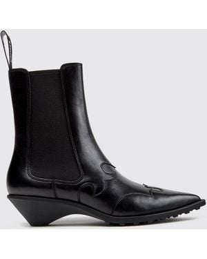 Camper Anita Smooth Leather Chelsea Ankle Boots With Sculptural Low Heel - Black