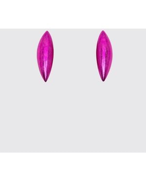 Monies Nimara Chromed Wood Earrings - Pink