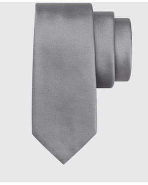 Ferragamo Solid Colour Pure Silk Formal Tie - Grey