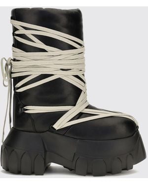 Rick Owens Megalace Lunar Mega Tractor Leather Platform Boots - Black