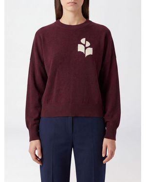 Isabel Marant Rundhalspullover Aus Baumwolle Und Wolle Mit Jacquard-Logo - Rot