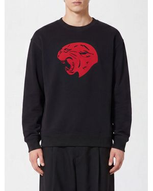 Valentino Crewneck Cotton Sweatshirt With Graphic Print And Logo - Blue