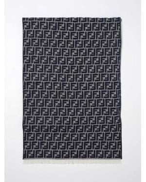 Fendi Wool Scarf With Ff Jacquard Monogram - Black
