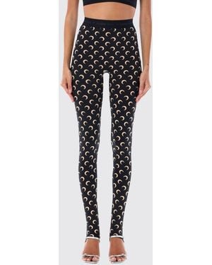 Marine Serre Printed Stretch Technical Fabric Leggings - Black