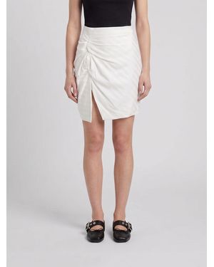 Vivienne Westwood High-Waisted Cotton Pencil Mini Skirt With Slit - White