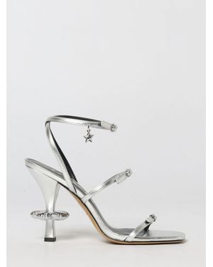 Marc Jacobs The Metallic Daisy Laminated Leather Sandals - White