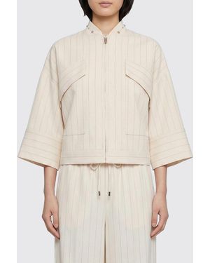 Liu Jo Pinstriped Viscose Blend Jacket - Natural
