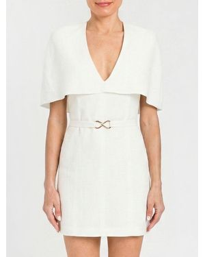 Twinset Mini Cape Dress - White