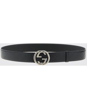 Gucci Gg Calfskin Leather Belt - White