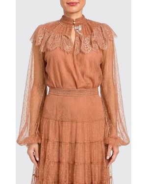 Twinset Point D'Esprit Tulle Blouse - Orange