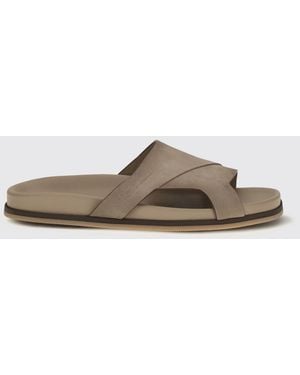 Santoni Suede Slippers - Natural