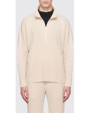 Homme Plissé Issey Miyake Crepe Turtleneck Jumper - Natural