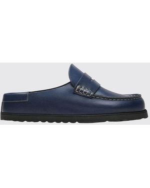 Birkenstock 1774 Naples Smooth Leather Open-Heel Mules - Blue