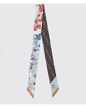 Fendi Bandeau De Seda Estampado - Blanco