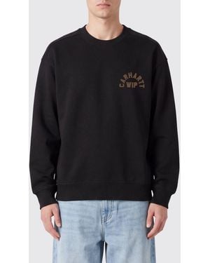 Carhartt Crewneck Cotton Sweater With Contrast College-Style Logo - Black