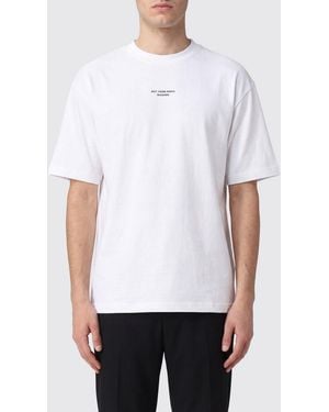 Drole de Monsieur Cotton T-Shirt With Contrasting Logo And Dropped Shoulders - White
