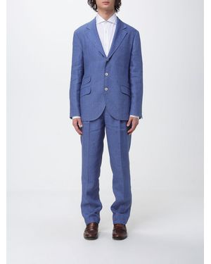 Brunello Cucinelli Single Breasted Linen Dress - Blue