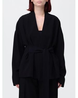 Alberta Ferretti Short V-Neck Robe Jacket - Black