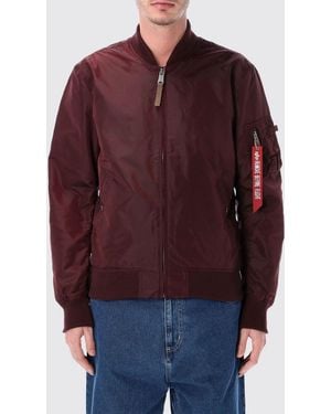 Alpha Industries Nylon Bomber Jacket - Red