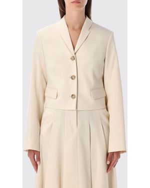 By Malene Birger Single-Breasted Recycled Fabric Blazer With Peak Lapels - Natural