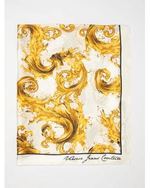 Versace Jeans Couture Baroque Print Silk Scarf - Metallic