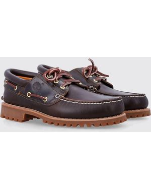 Timberland 3 Eye Wedge Vibram Lace-Up Boat Shoes in Black for Men