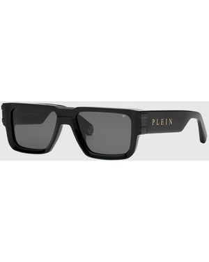 Philipp Plein Eagle Aviator Acetate Sunglasses With Lettering Logo - Grey