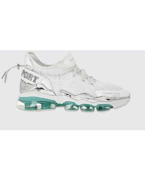 Philipp Plein Two-Tone Mesh Low-Top Trainers With Cushioned Sole - White