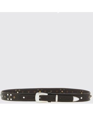 Lemaire Calfskin Leather Belt With Studs - White