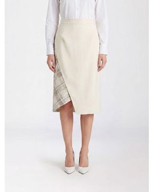 Vivienne Westwood High-Waisted Asymmetrical Tartan Cotton Midi Skirt - Natural