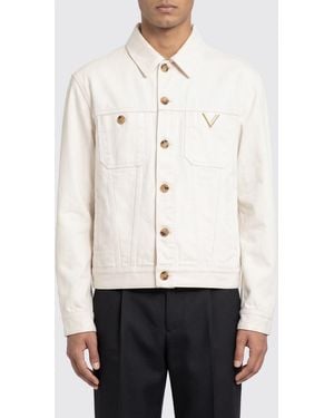 Valentino Vlogo Denim Jacket - White