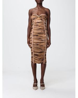 Elisabetta Franchi Ruched Jersey Midi Dress - Multicolour