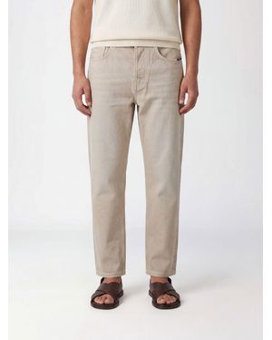 AMISH Mid-Rise Straight-Leg Stretch-Denim Jeans With A Five-Pocket Design - Natural