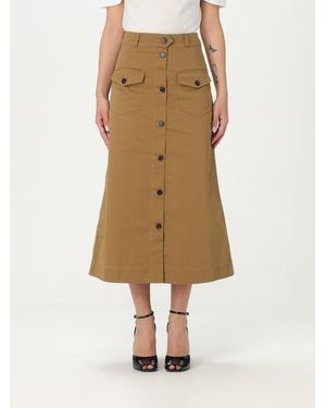 Saint Laurent Midi Skirt - Natural